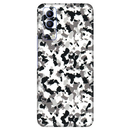 VIVO Z/V/X/T/U/S Series Phone Skins (All Models) - White Black Camouflage - 3D Embossed Finish (L-18) Vivo V21e (5G)