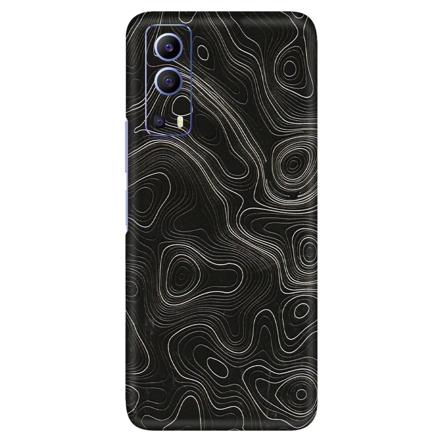 VIVO Z/V/X/T/U/S Series Phone Skins (All Models) - Black Swirl - 3D Embossed Finish (L-196) Vivo V21e (5G)