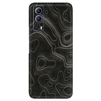 VIVO Z/V/X/T/U/S Series Phone Skins (All Models) - Black Swirl - 3D Embossed Finish (L-196) Vivo V21e (5G)