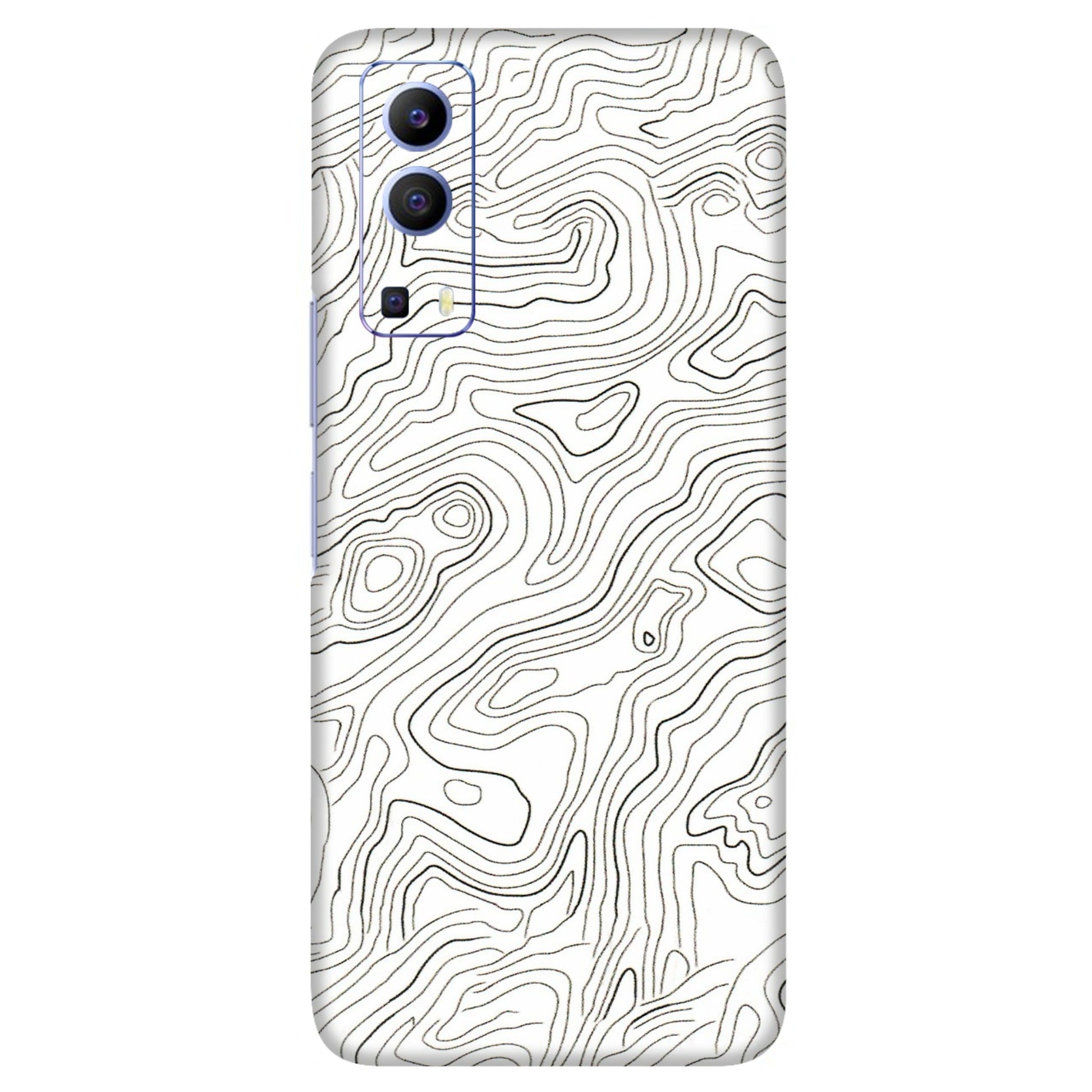 VIVO Z/V/X/T/U/S Series Phone Skins (All Models) - White Black Swirls - 3D Embossed Finish (L-219) Vivo V21e (5G)