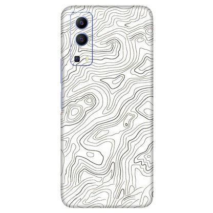 VIVO Z/V/X/T/U/S Series Phone Skins (All Models) - White Black Swirls - 3D Embossed Finish (L-219) Vivo V21e (5G)
