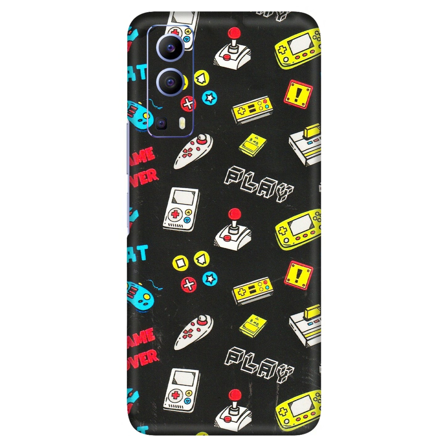 VIVO Z/V/X/T/U/S Series Phone Skins (All Models) - Gaming Doodles - 3D Embossed Finish (L-224) Vivo V21e (5G)