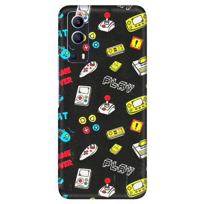 VIVO Z/V/X/T/U/S Series Phone Skins (All Models) - Gaming Doodles - 3D Embossed Finish (L-224) Vivo V21e (5G)