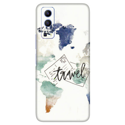 VIVO Z/V/X/T/U/S Series Phone Skins (All Models) - Travel The World - 3D Embossed Finish (L-232) Vivo V21e (5G)