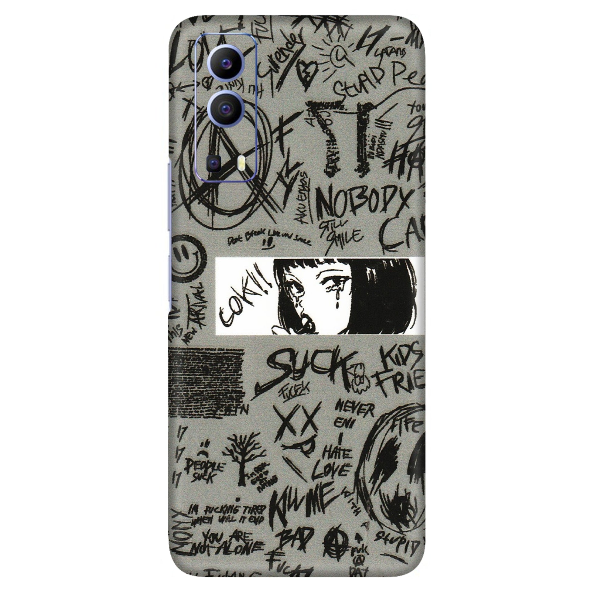 VIVO Z/V/X/T/U/S Series Phone Skins (All Models) - Never Have Love Anime - 3D Embossed Finish (L-260) Vivo V21e (5G)