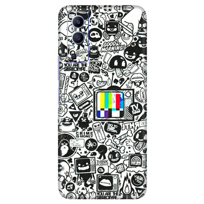 VIVO Z/V/X/T/U/S Series Phone Skins (All Models) - Doodles Positive Art - 3D Embossed Finish (L-263) Vivo V21e (5G)