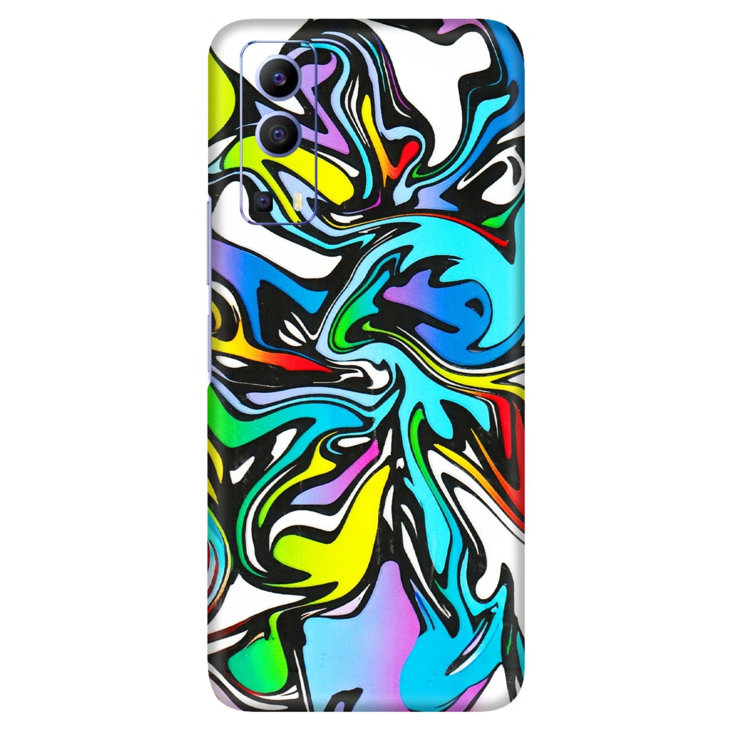 VIVO Z/V/X/T/U/S Series Phone Skins (All Models) - Abstract Colour Paints - 3D Embossed Finish (L-271) Vivo V21e (5G)