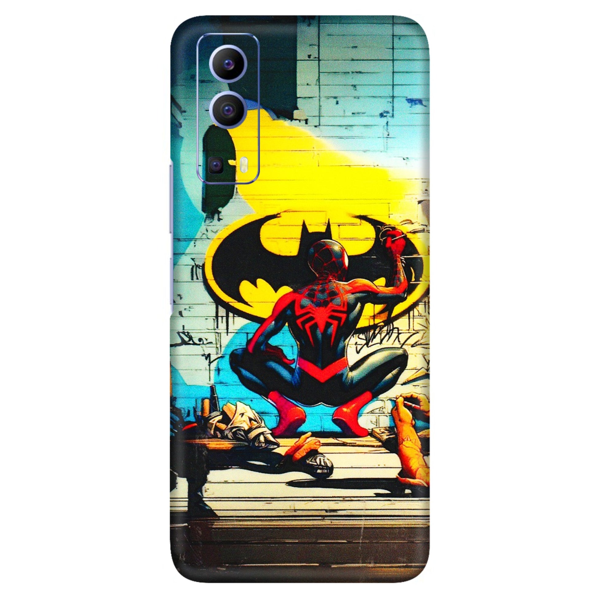 VIVO Z/V/X/T/U/S Series Phone Skins (All Models) - New Spiderman Bat Logo - 3D Embossed Finish (L-309) Vivo V21e (5G)