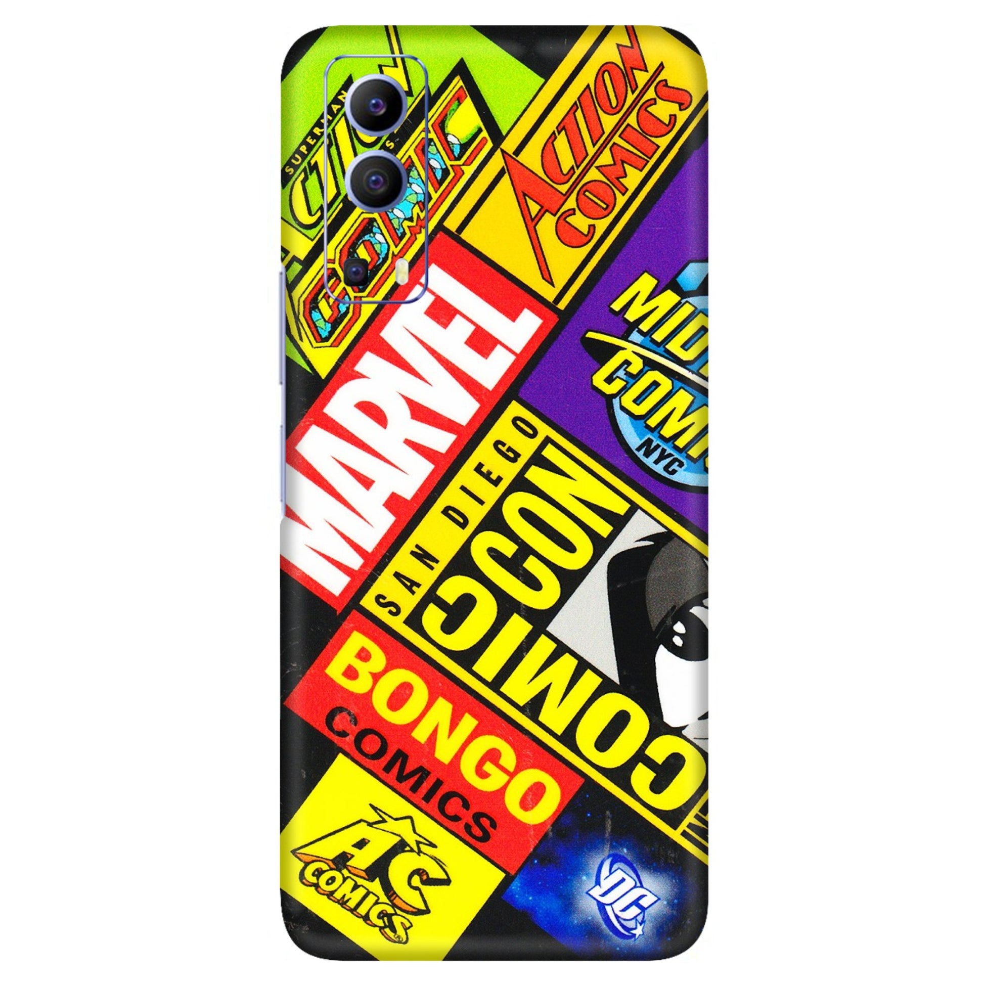 VIVO Z/V/X/T/U/S Series Phone Skins (All Models) - Bongo Comic Con - 3D Embossed Finish (L-325) Vivo V21e (5G)