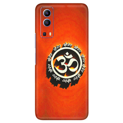 VIVO Z/V/X/T/U/S Series Phone Skins (All Models) - Aum Shiv Orange - 3D Embossed Finish (L-32) Vivo V21e (5G)