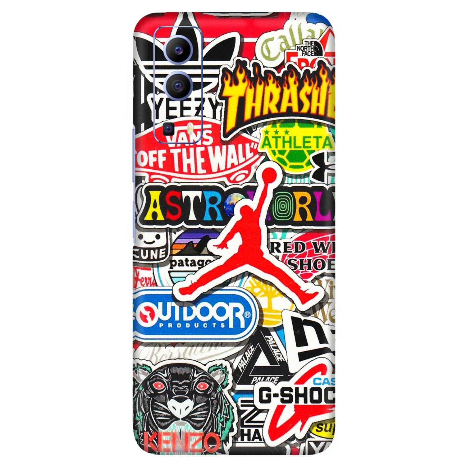 VIVO Z/V/X/T/U/S Series Phone Skins (All Models) - Multi Brands Sticker Graffiti - 3D Embossed Finish (L-37) Vivo V21e (5G)