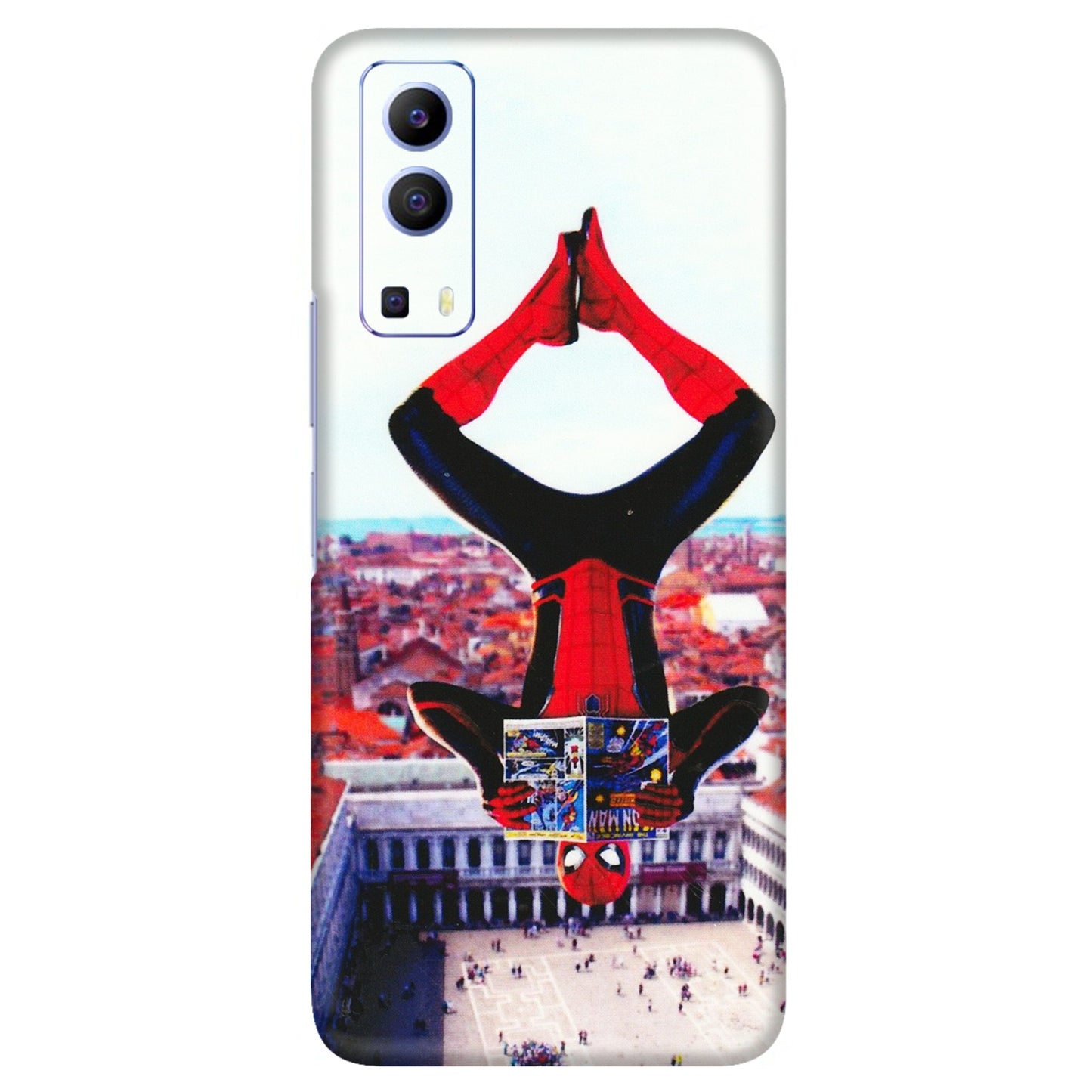 VIVO Z/V/X/T/U/S Series Phone Skins (All Models) - Spiderman Hanging - 3D Embossed Finish (L-53) Vivo V21e (5G)