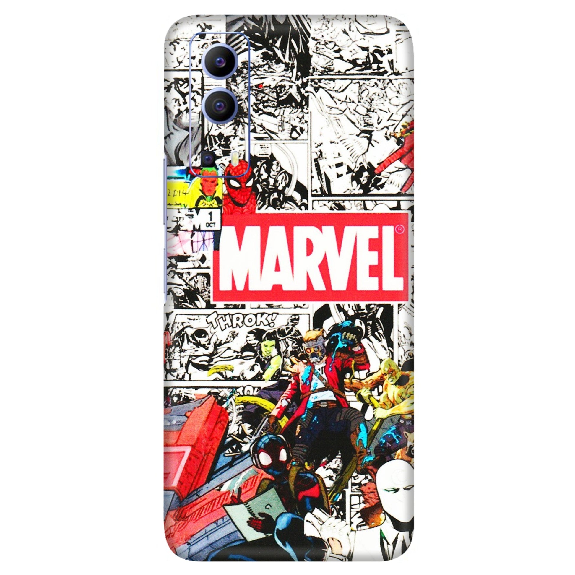VIVO Z/V/X/T/U/S Series Phone Skins (All Models) - Marvel Colorful Comic - 3D Embossed Finish (L-64) Vivo V21e (5G)