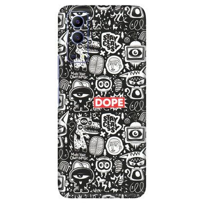 VIVO Z/V/X/T/U/S Series Phone Skins (All Models) - Dope Stay Classy Black Doodles - Matte Finish (M-126) Vivo V21e (5G)