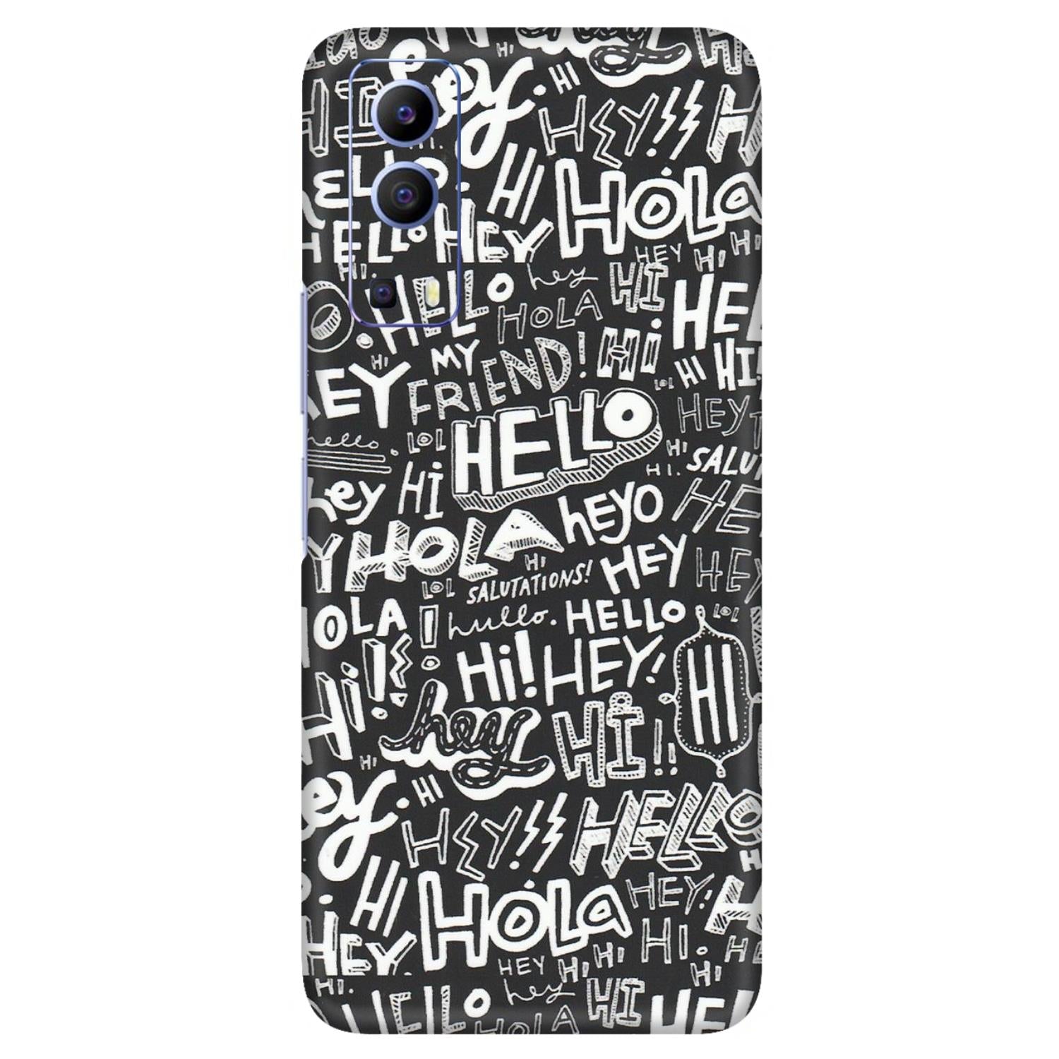 VIVO Z/V/X/T/U/S Series Phone Skins (All Models) - Hi Hello Doodles - Matte Finish (M-25) Vivo V21e (5G)
