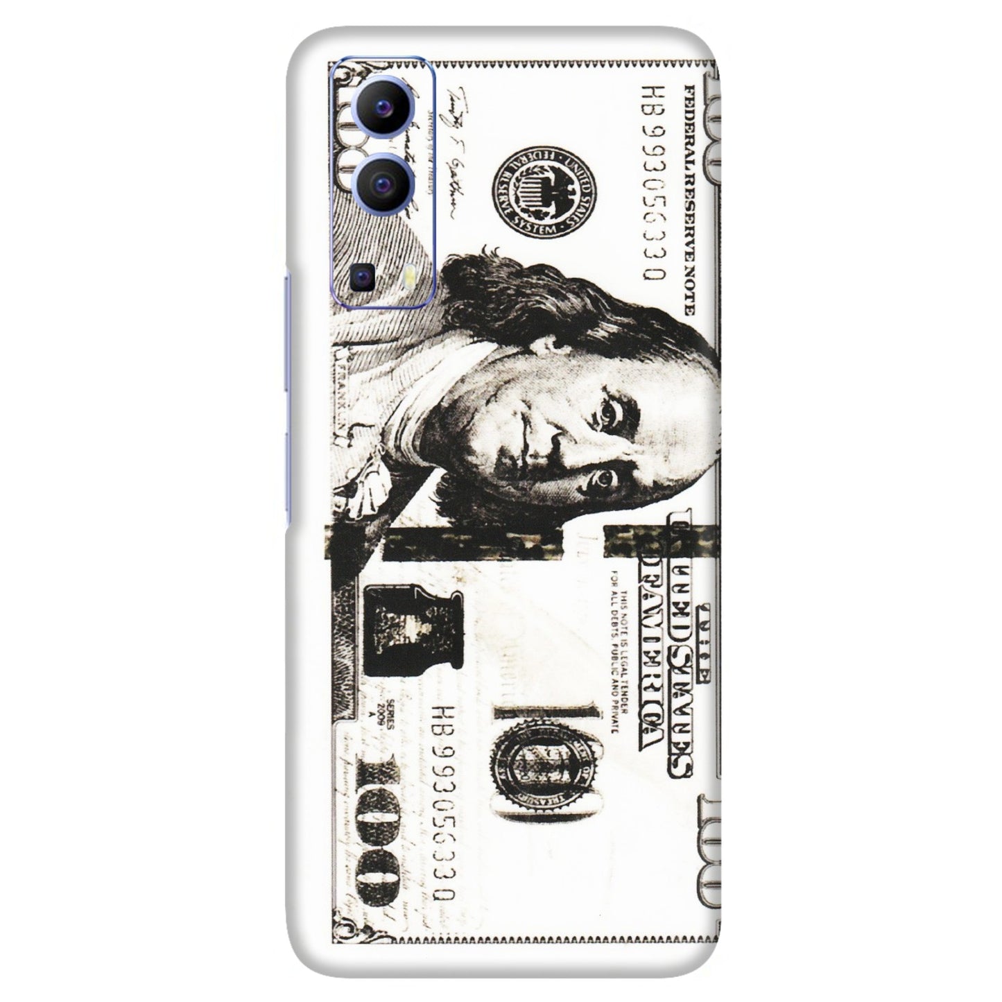 VIVO Z/V/X/T/U/S Series Phone Skins (All Models) - 100 Dollar Currency - Transparent Finish (T-01) Vivo V21e (5G)