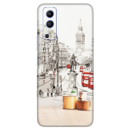 VIVO Z/V/X/T/U/S Series Phone Skins (All Models) - London Street - Transparent Finish (T-02) Vivo V21e (5G)
