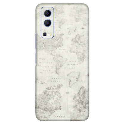 VIVO Z/V/X/T/U/S Series Phone Skins (All Models) - World Travel Map - Transparent Finish (T-04) Vivo V21e (5G)