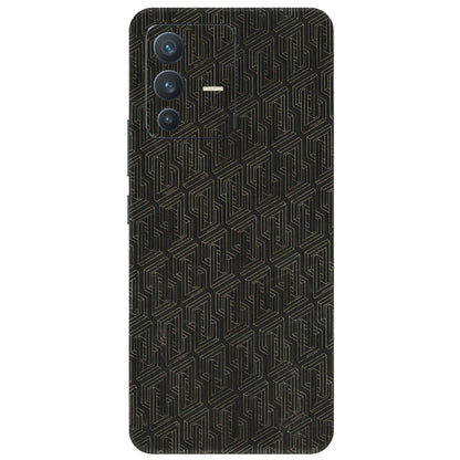 VIVO Z/V/X/T/U/S Series Phone Skins (All Models) - Black Abstract Pattern - 3D Embossed Finish (L-117) Vivo V23 (5G)