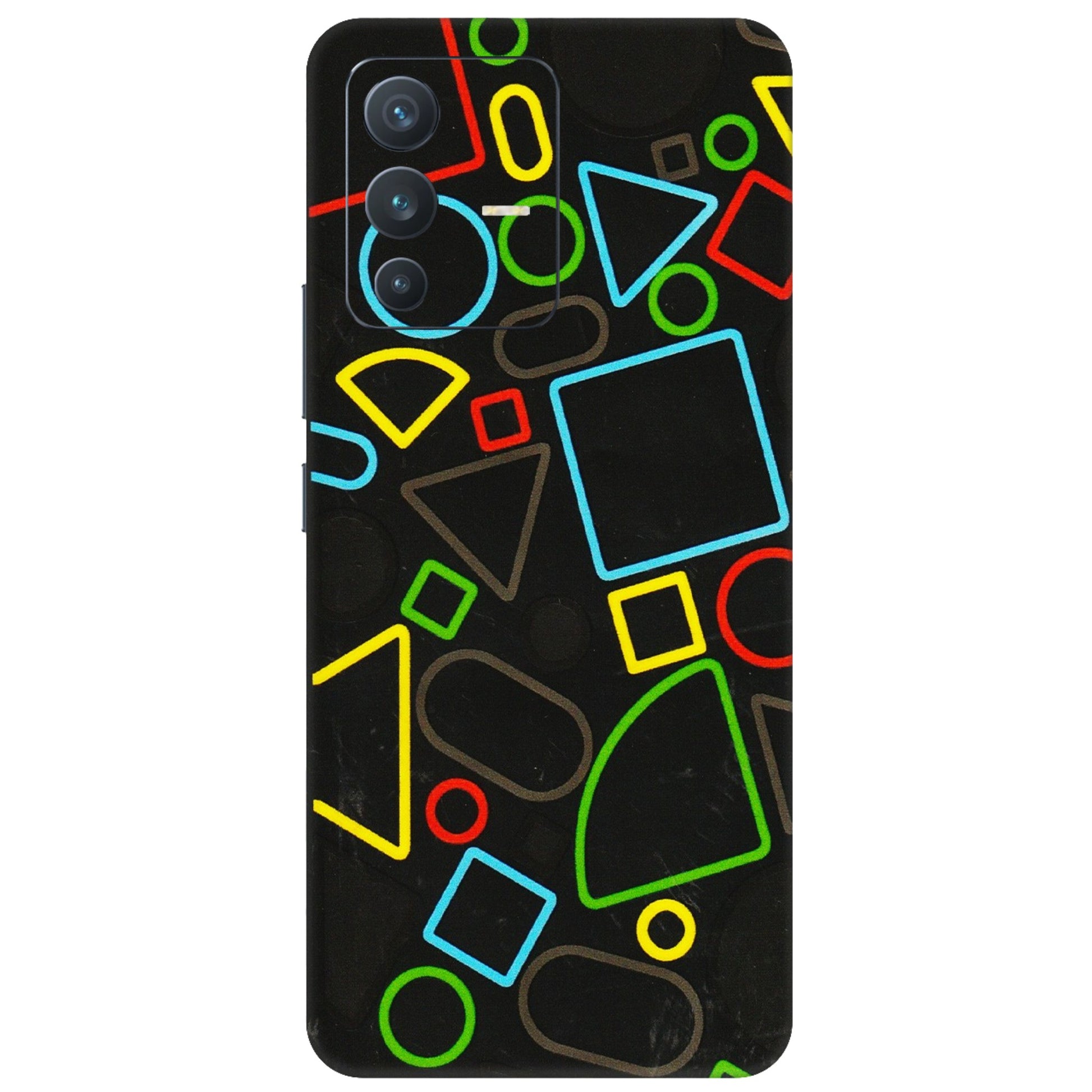 VIVO Z/V/X/T/U/S Series Phone Skins (All Models) - Black Shapes - 3D Embossed Finish (L-131) Vivo V23 (5G)