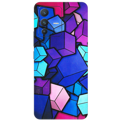 VIVO Z/V/X/T/U/S Series Phone Skins (All Models) - Cube Doodle - 3D Embossed Finish (L-141) Vivo V23 (5G)