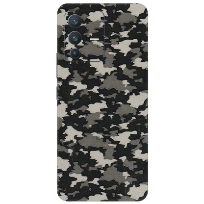 VIVO Z/V/X/T/U/S Series Phone Skins (All Models) - Black/Grey Camoflaunge - 3D Embossed Finish (L-142) Vivo V23 (5G)