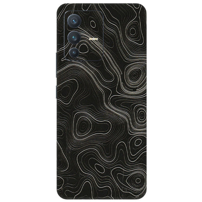 VIVO Z/V/X/T/U/S Series Phone Skins (All Models) - Black Swirl - 3D Embossed Finish (L-196) Vivo V23 (5G)