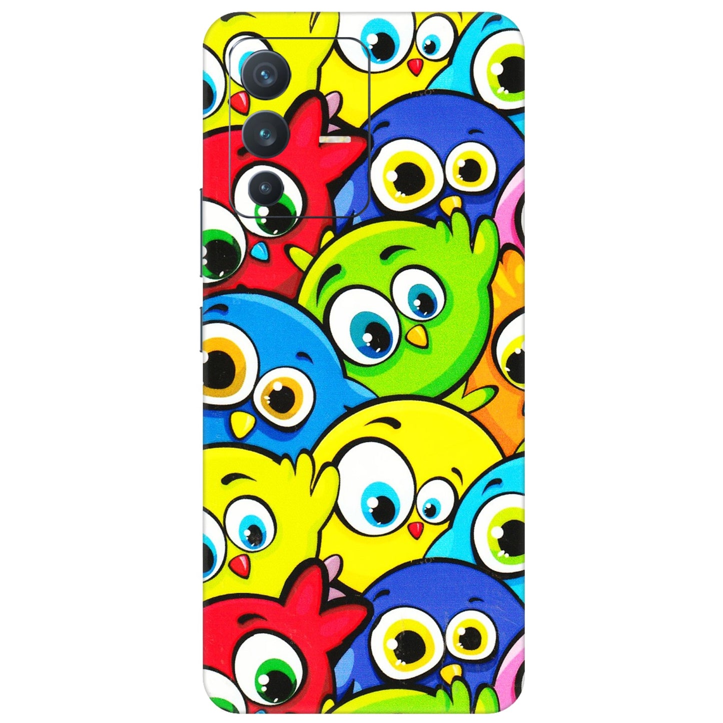 VIVO Z/V/X/T/U/S Series Phone Skins (All Models) - Cute Fluffy Birds - 3D Embossed Finish (L-213) Vivo V23 (5G)