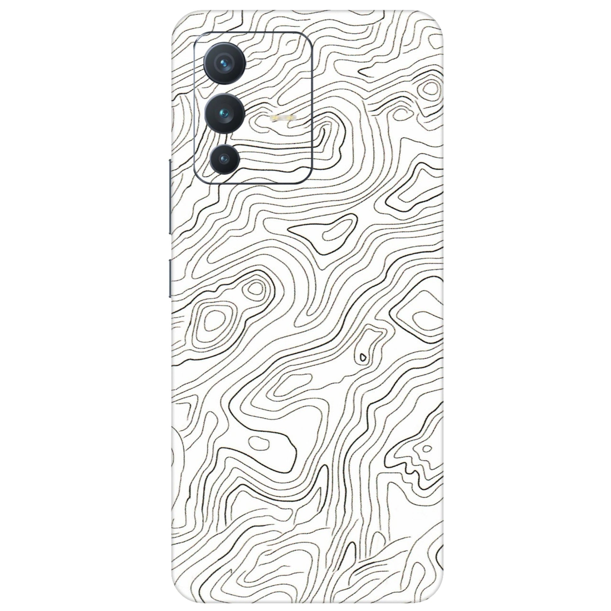 VIVO Z/V/X/T/U/S Series Phone Skins (All Models) - White Black Swirls - 3D Embossed Finish (L-219) Vivo V23 (5G)
