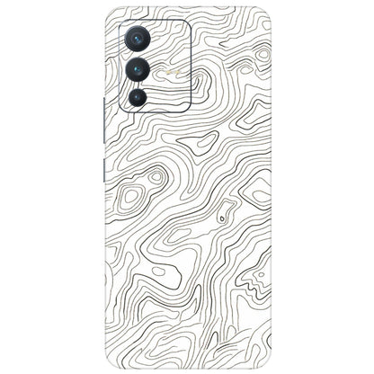VIVO Z/V/X/T/U/S Series Phone Skins (All Models) - White Black Swirls - 3D Embossed Finish (L-219) Vivo V23 (5G)
