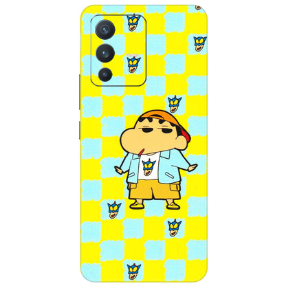 VIVO Z/V/X/T/U/S Series Phone Skins (All Models) - Yellow Blue Shinchan Cute - 3D Embossed Finish (L-221) Vivo V23 (5G)