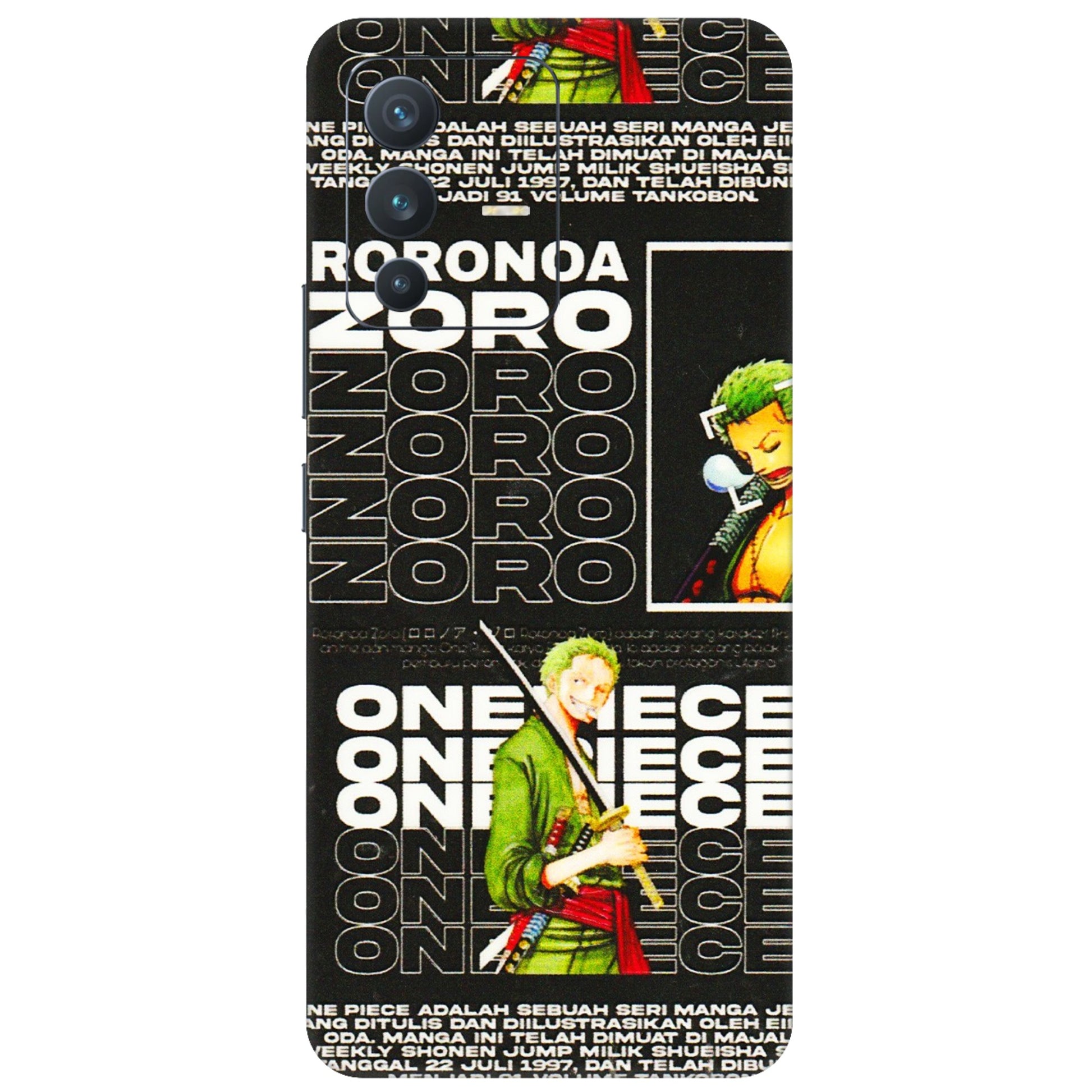VIVO Z/V/X/T/U/S Series Phone Skins (All Models) - One Piece Zoro - 3D Embossed Finish (L-250) Vivo V23 (5G)