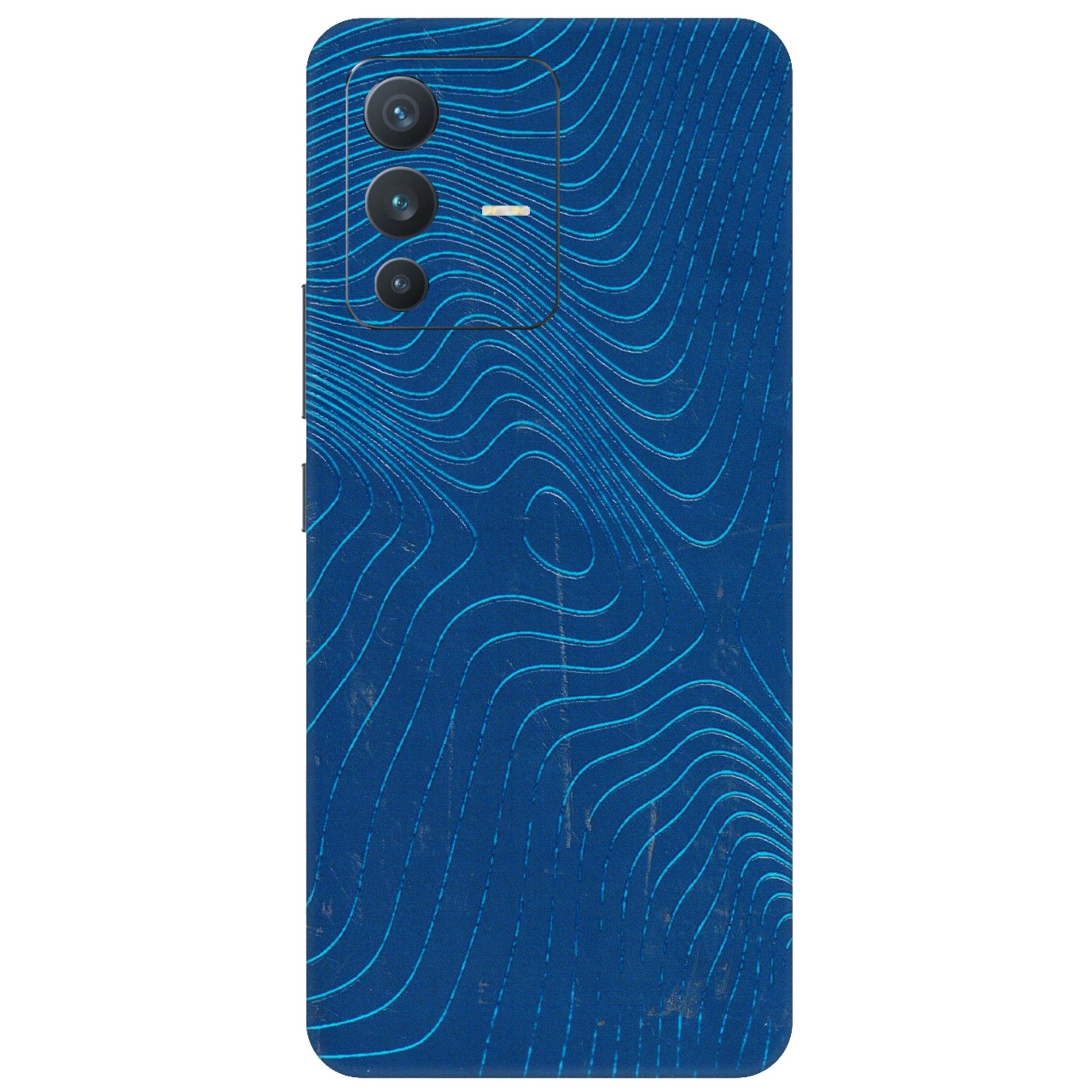 VIVO Z/V/X/T/U/S Series Phone Skins (All Models) - Abstract Blue Line Map - 3D Embossed Finish (L-272) Vivo V23 (5G)