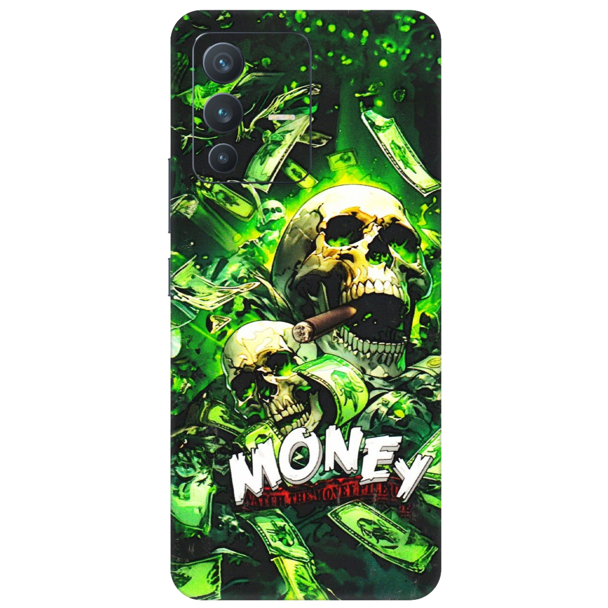 VIVO Z/V/X/T/U/S Series Phone Skins (All Models) - Skull Money - 3D Embossed Finish (L-303) Vivo V23 (5G)