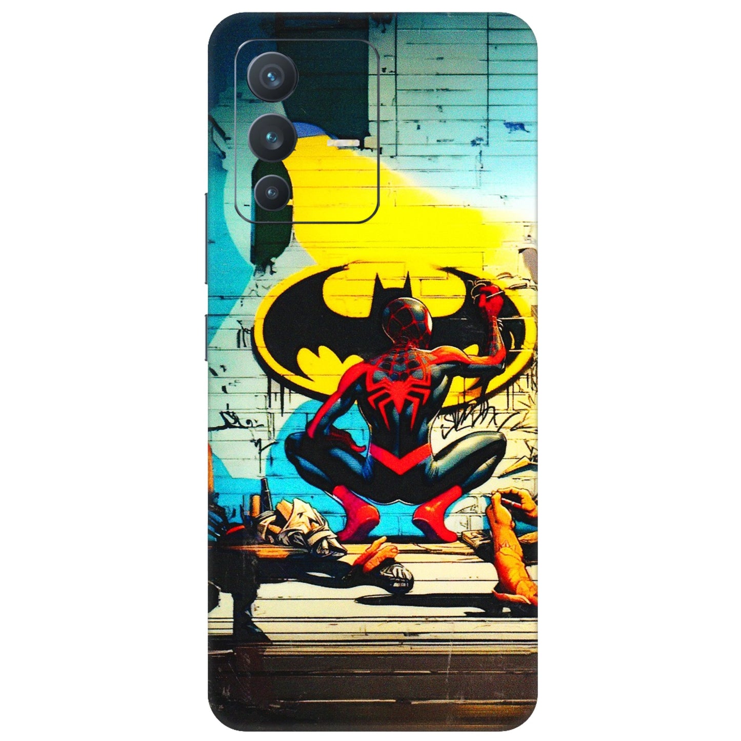 VIVO Z/V/X/T/U/S Series Phone Skins (All Models) - New Spiderman Bat Logo - 3D Embossed Finish (L-309) Vivo V23 (5G)