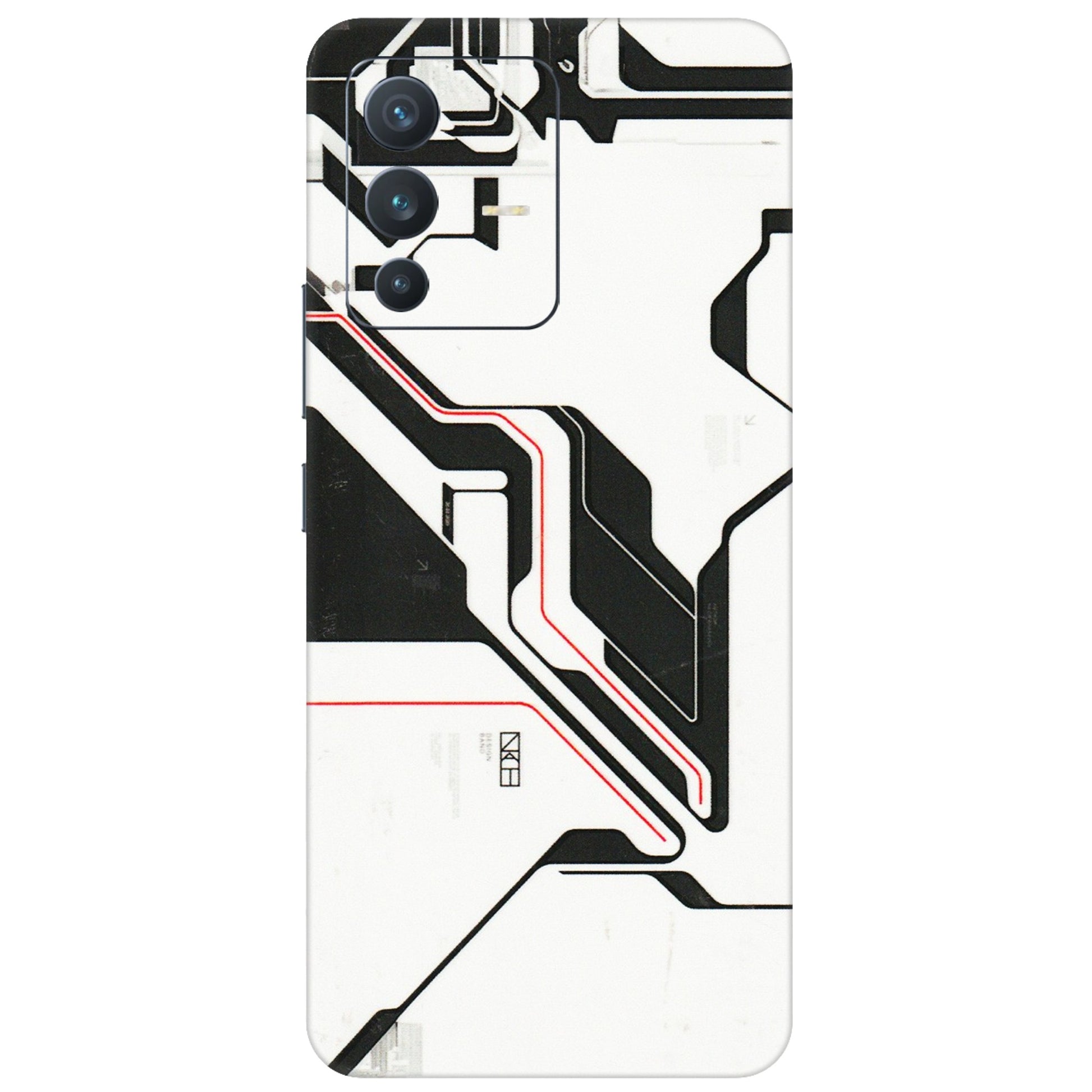 VIVO Z/V/X/T/U/S Series Phone Skins (All Models) - White Techy Logo - 3D Embossed Finish (L-312) Vivo V23 (5G)