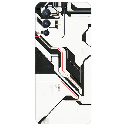 VIVO Z/V/X/T/U/S Series Phone Skins (All Models) - White Techy Logo - 3D Embossed Finish (L-312) Vivo V23 (5G)