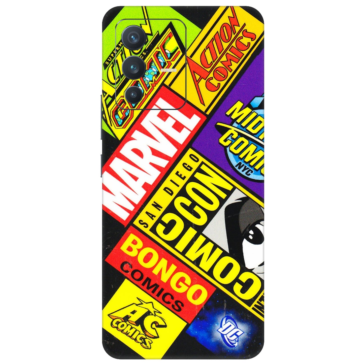 VIVO Z/V/X/T/U/S Series Phone Skins (All Models) - Bongo Comic Con - 3D Embossed Finish (L-325) Vivo V23 (5G)