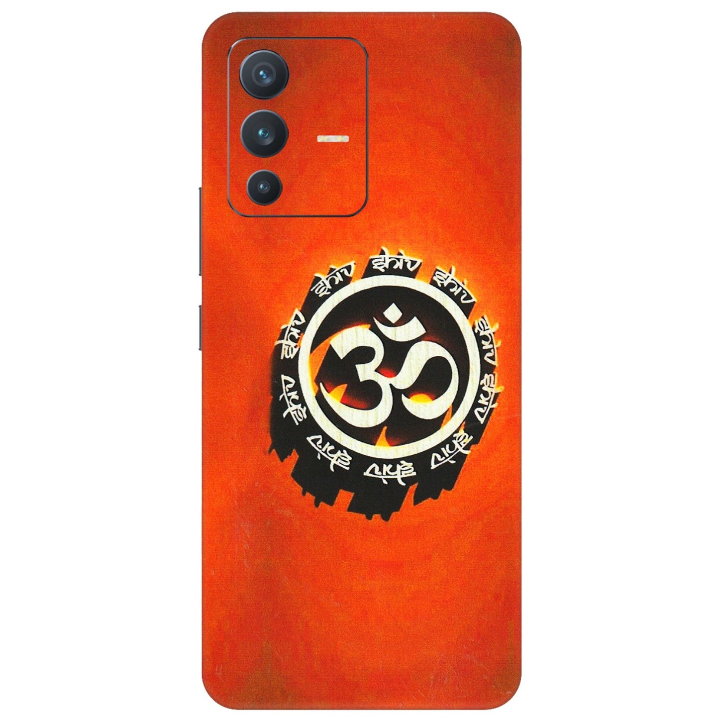 VIVO Z/V/X/T/U/S Series Phone Skins (All Models) - Aum Shiv Orange - 3D Embossed Finish (L-32) Vivo V23 (5G)