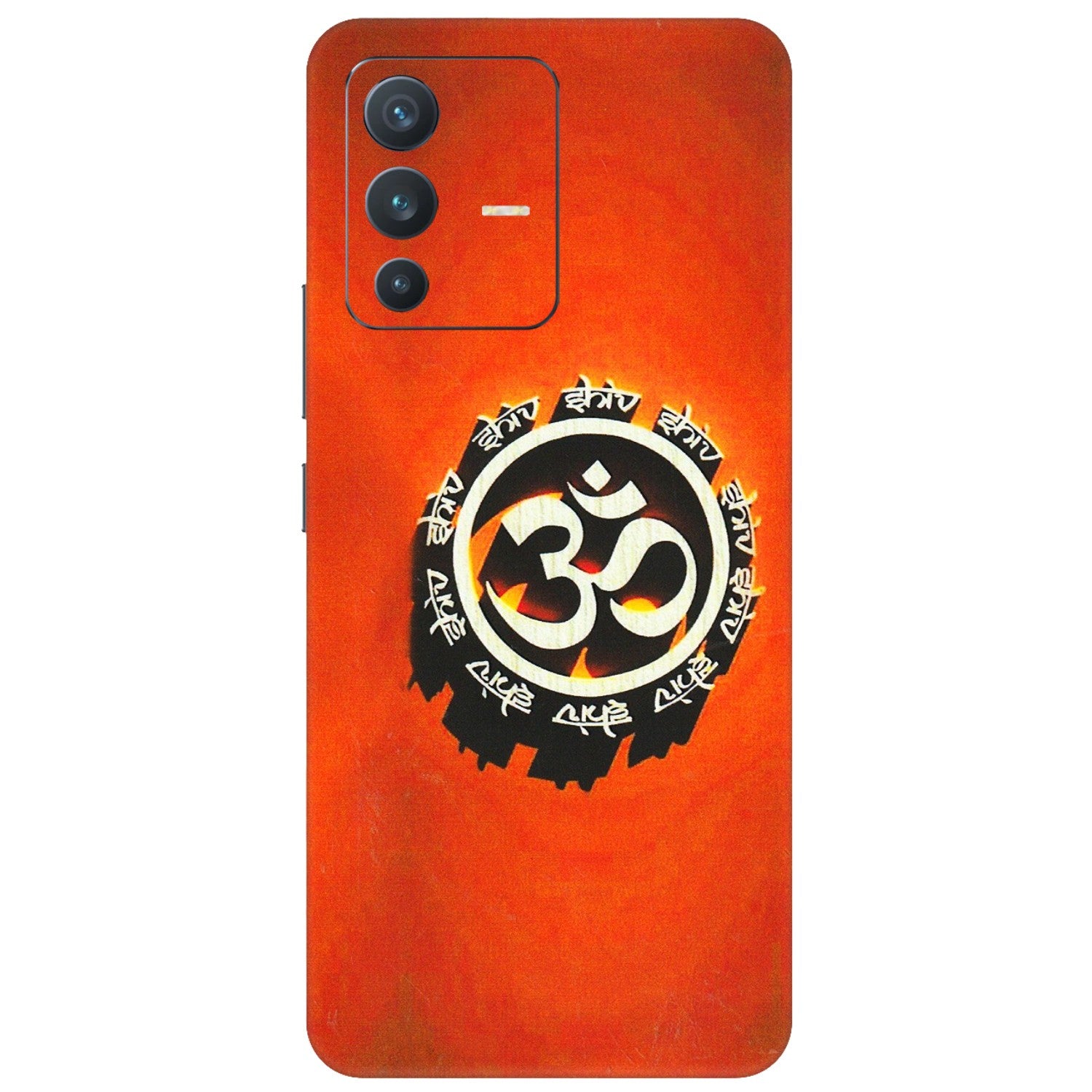 VIVO Z/V/X/T/U/S Series Phone Skins (All Models) - Aum Shiv Orange - 3D Embossed Finish (L-32) Vivo V23 (5G)