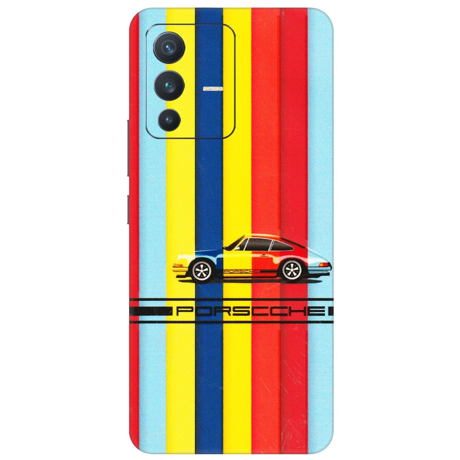 VIVO Z/V/X/T/U/S Series Phone Skins (All Models) - Multicolour Porche - 3D Embossed Finish (L-39) Vivo V23 (5G)