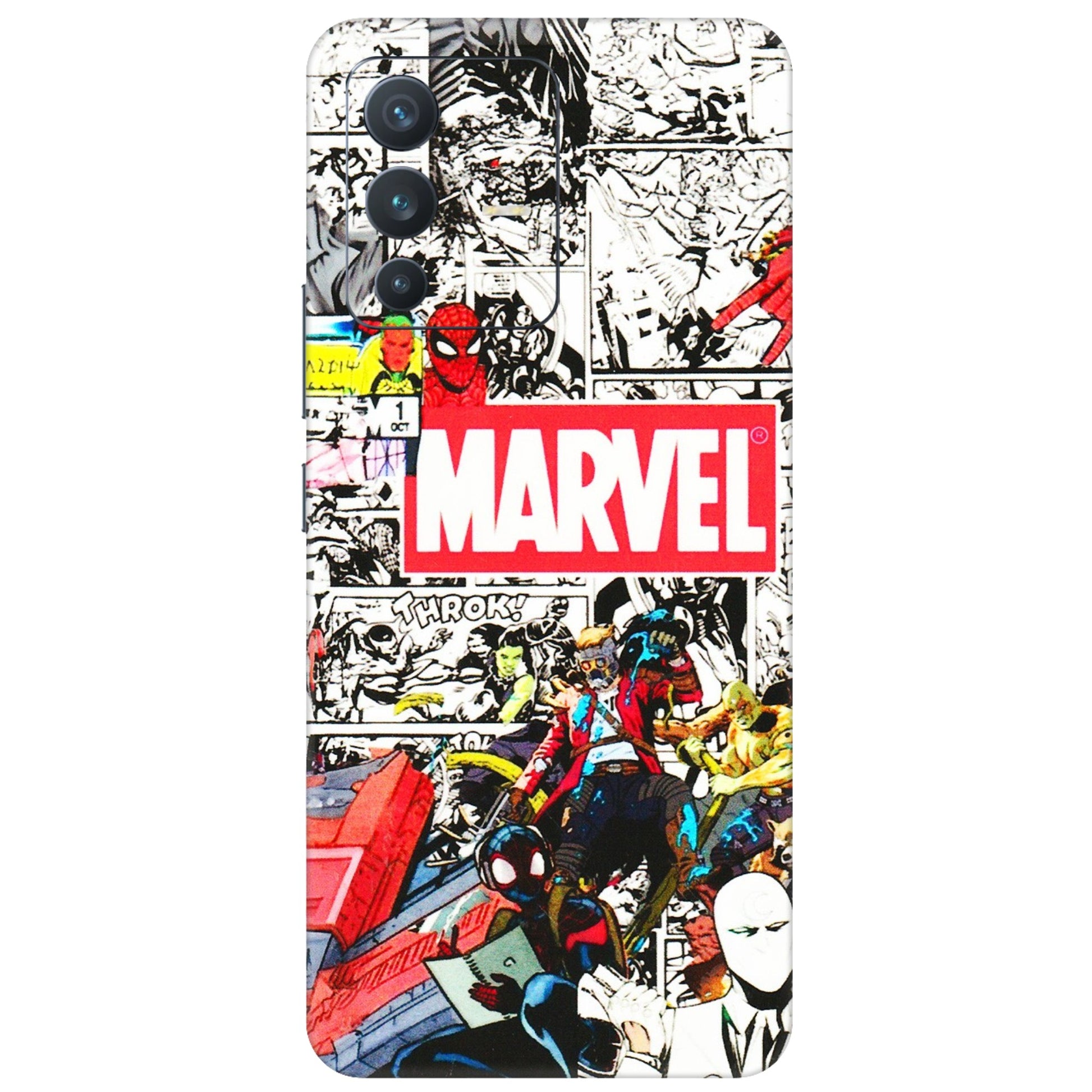 VIVO Z/V/X/T/U/S Series Phone Skins (All Models) - Marvel Colorful Comic - 3D Embossed Finish (L-64) Vivo V23 (5G)