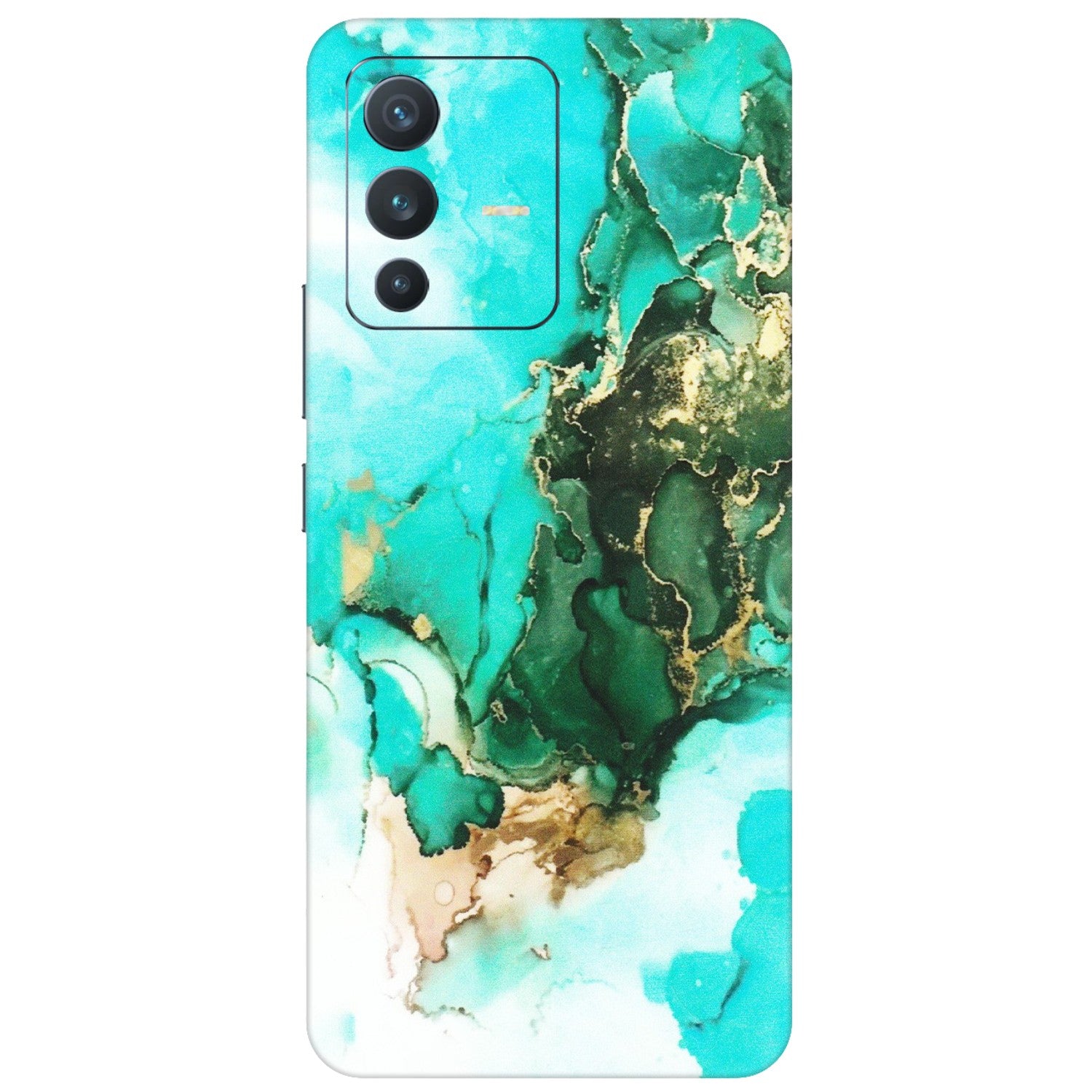 VIVO Z/V/X/T/U/S Series Phone Skins (All Models) - The Blue Gold Marble - Matte Finish (M-124) Vivo V23 (5G)