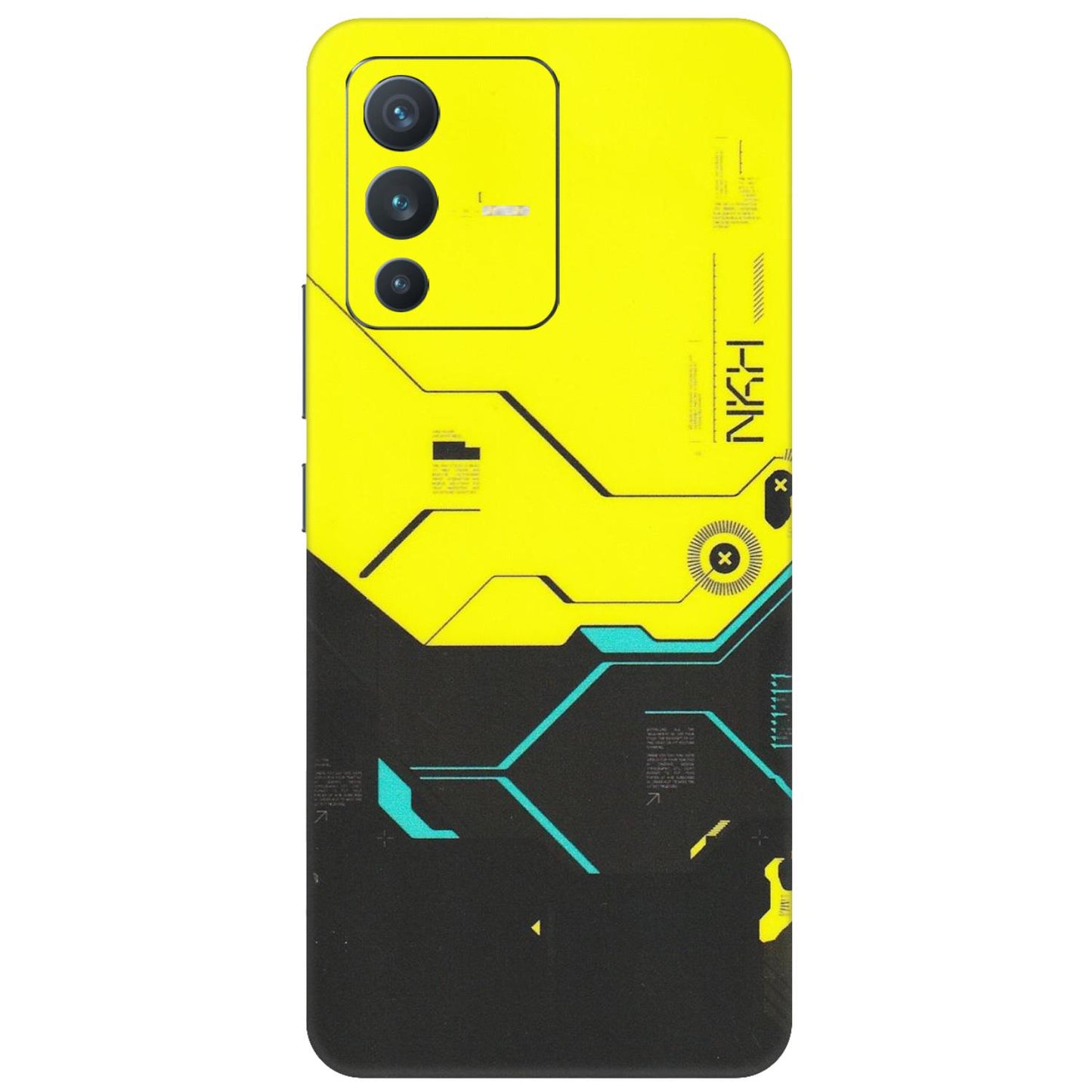 VIVO Z/V/X/T/U/S Series Phone Skins (All Models) - Black Yellow Technica - Matte Finish (M-53) Vivo V23 (5G)