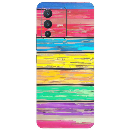 VIVO Z/V/X/T/U/S Series Phone Skins (All Models) - Multi Colour Wooden Wall - Matte Finish (M-96) Vivo V23 (5G)