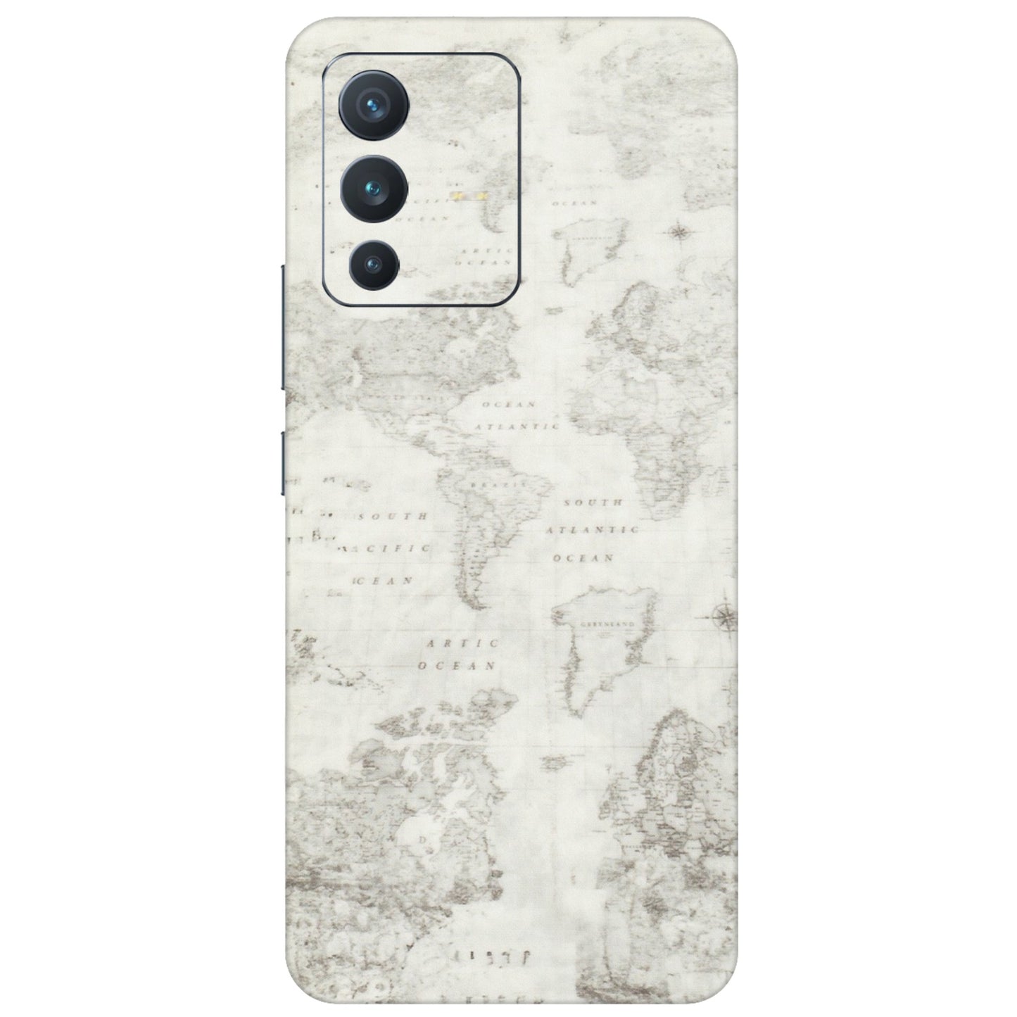VIVO Z/V/X/T/U/S Series Phone Skins (All Models) - World Travel Map - Transparent Finish (T-04) Vivo V23 (5G)
