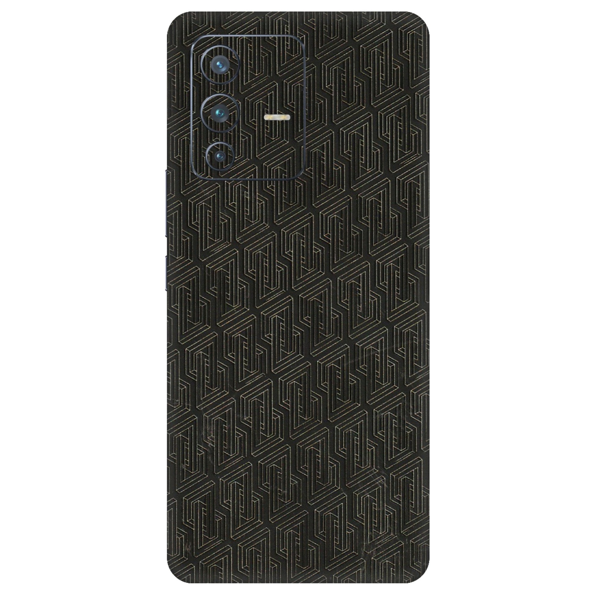 VIVO Z/V/X/T/U/S Series Phone Skins (All Models) - Black Abstract Pattern - 3D Embossed Finish (L-117) Vivo V23 Pro (5G)
