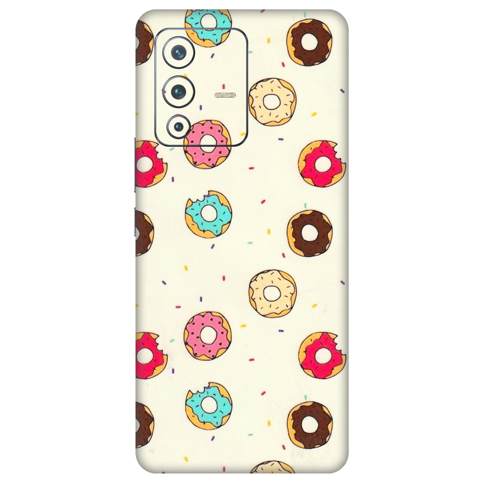 VIVO Z/V/X/T/U/S Series Phone Skins (All Models) - Mini Donuts Doodle Art - 3D Embossed Finish (L-122) Vivo V23 Pro (5G)