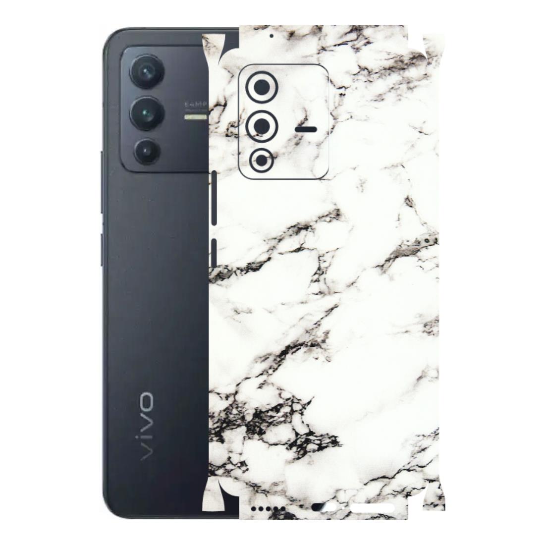 VIVO Z/V/X/T/U/S Series Phone Skins (All Models) - Black and White Marble Texture - 3D Embossed Finish (L-124) Vivo V23 Pro (5G)
