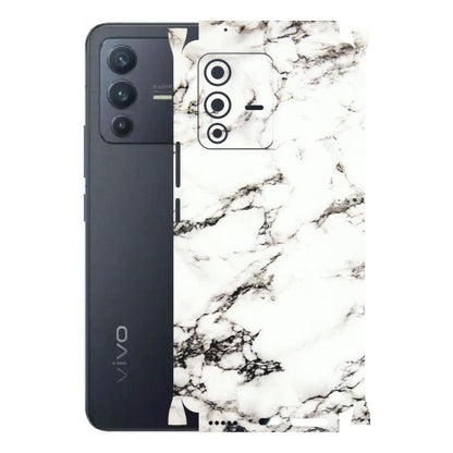 VIVO Z/V/X/T/U/S Series Phone Skins (All Models) - Black and White Marble Texture - 3D Embossed Finish (L-124) Vivo V23 Pro (5G)